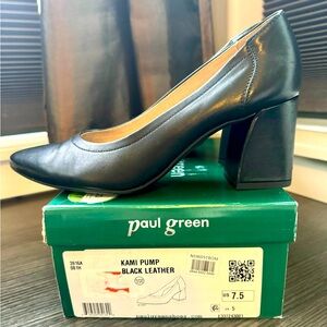 Paul Green Brand Kami Style Black Leather Pumps